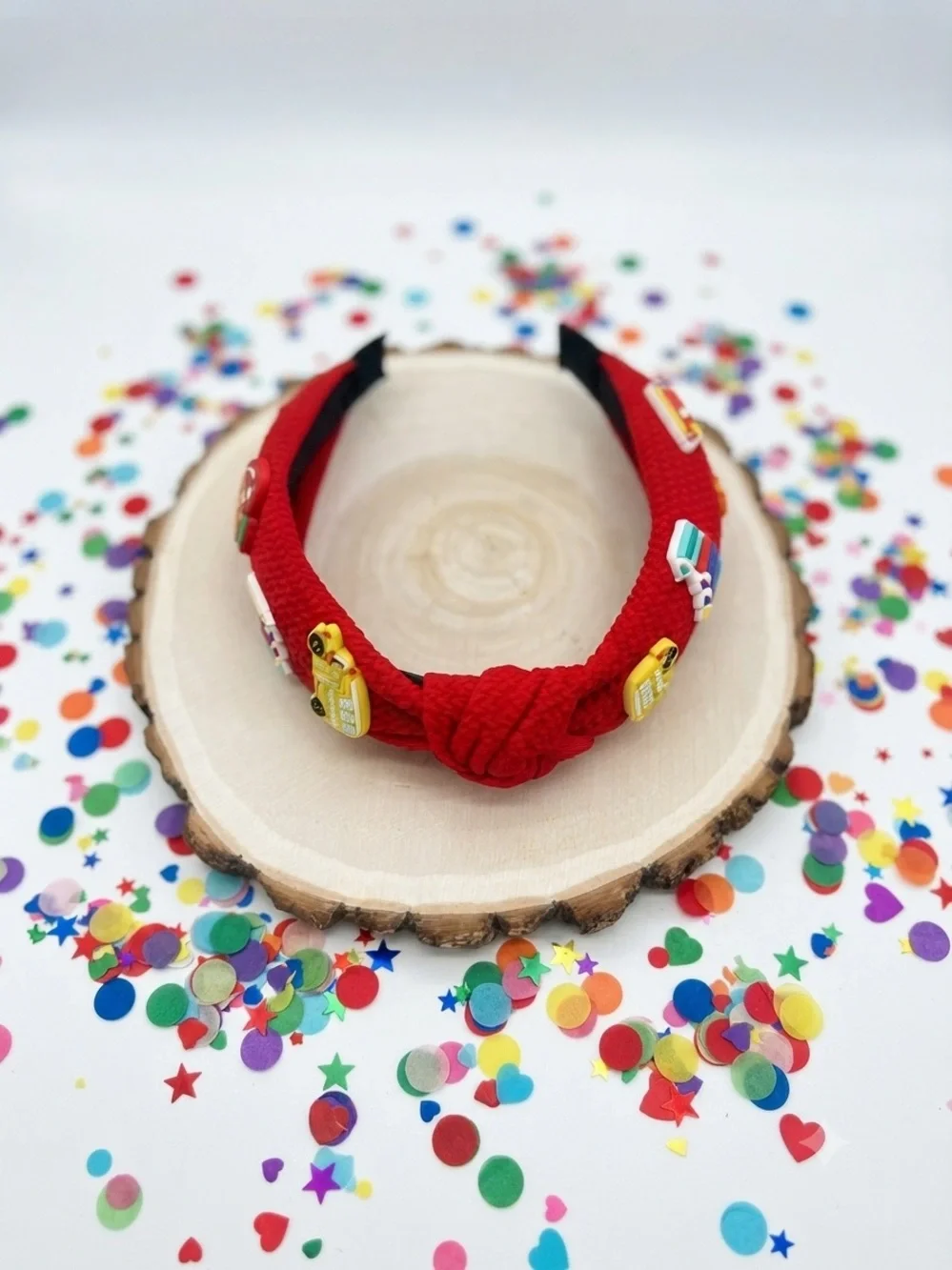 Handmade Red Back to School Knotted Headband Teacher Student Hair Accessory